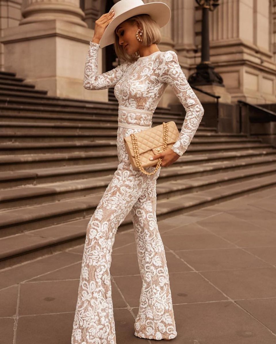 Valentina Lace & Sequin Jumpsuit - Elegant Long Sleeve Jumpsuit with a touch of Glamor | Becker’s Amsterdam