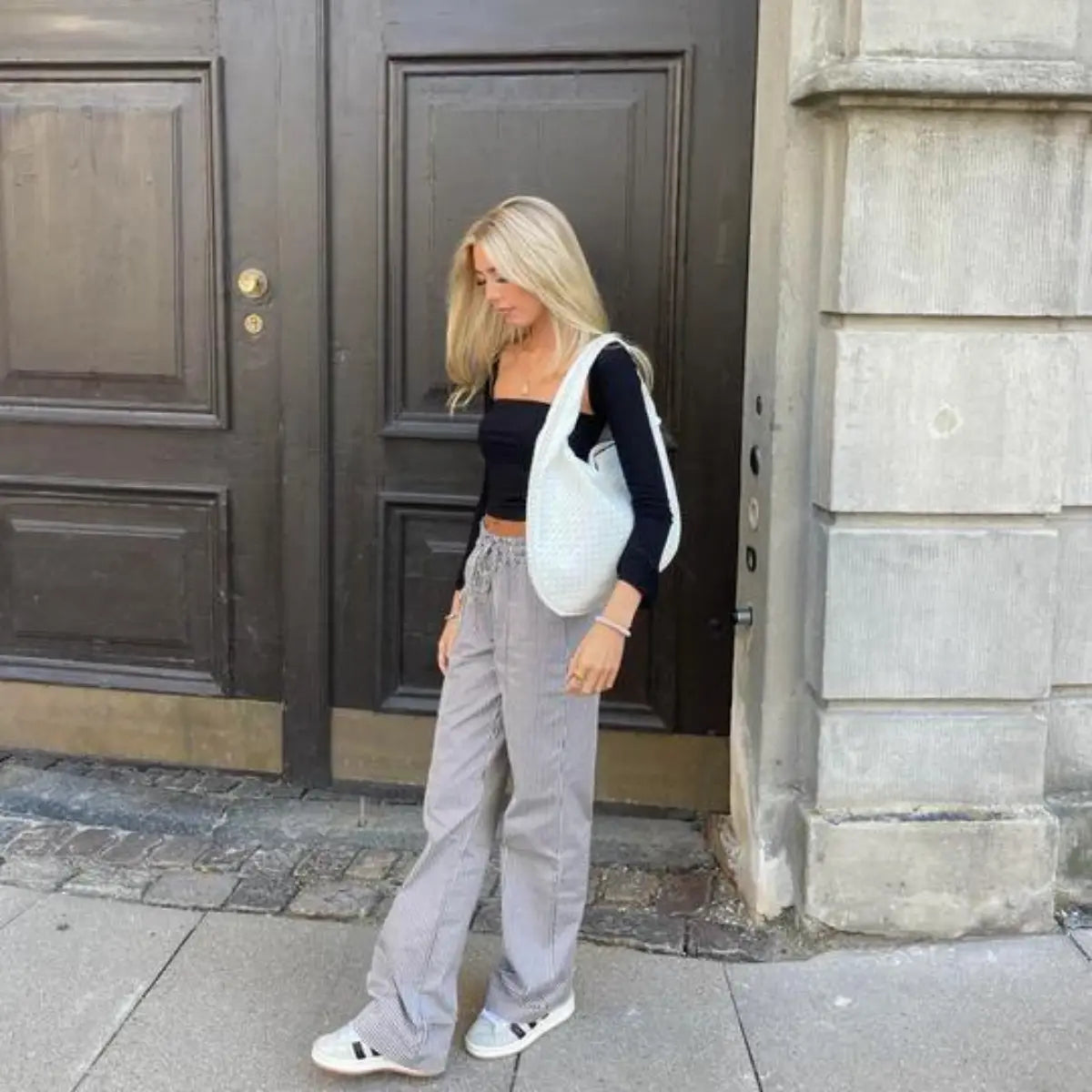 Becker's Amsterdam™ - Kopenhagen Geribbelde Witte Handtas - Ribbad Vit Handväska