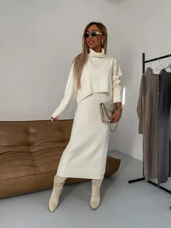 Marley Rollneck Midi™ – Knitted Midi Dress with High Neck and Comfort Fit | Becker's Amsterdam