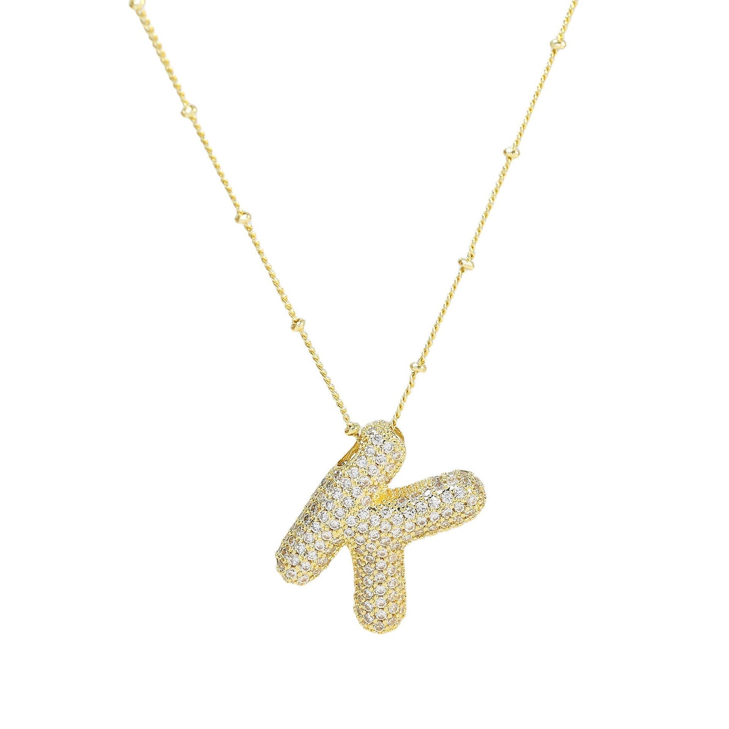Stella Initial Spark Necklace - Letter hanger with sparkling stones | Becker’s Amsterdam