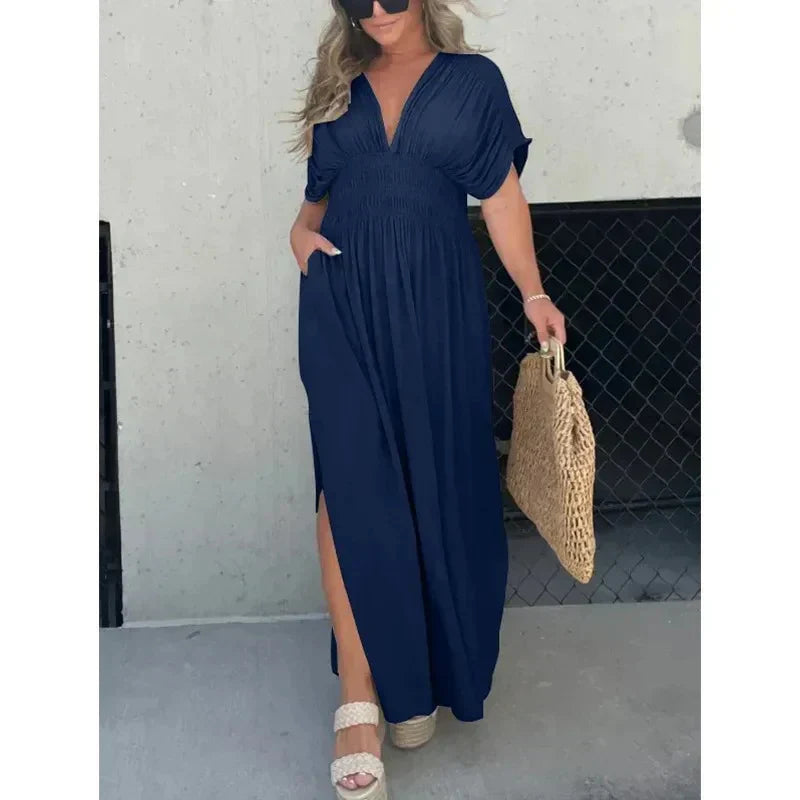 Luna Slit Maxi™ – V-Neck Maxi Dress with Side Slit | Becker's Amsterdam