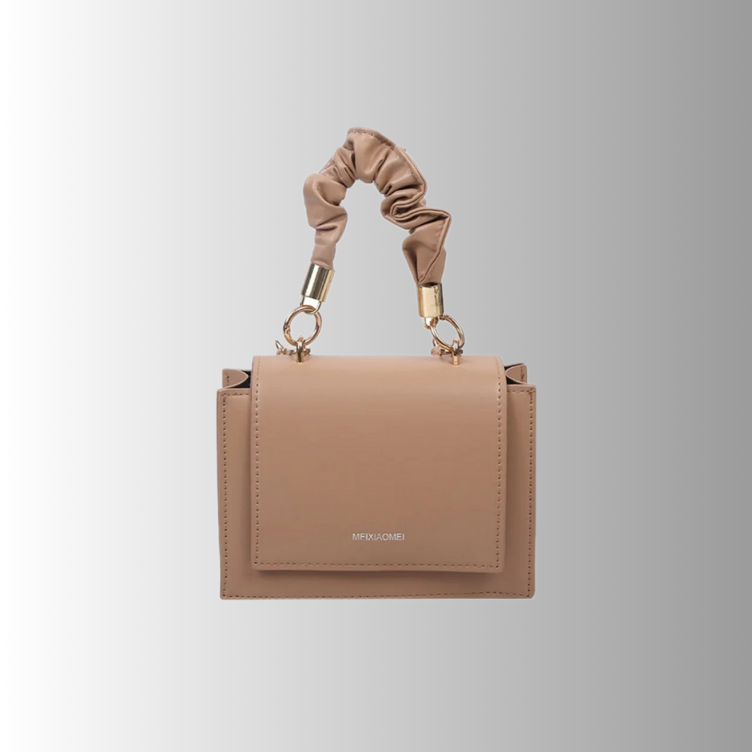 Becker's Amsterdam™ - Hasselt Geplooide Lichtbruine Handtas met Handvaten - Handplead Light Brown Handbag
