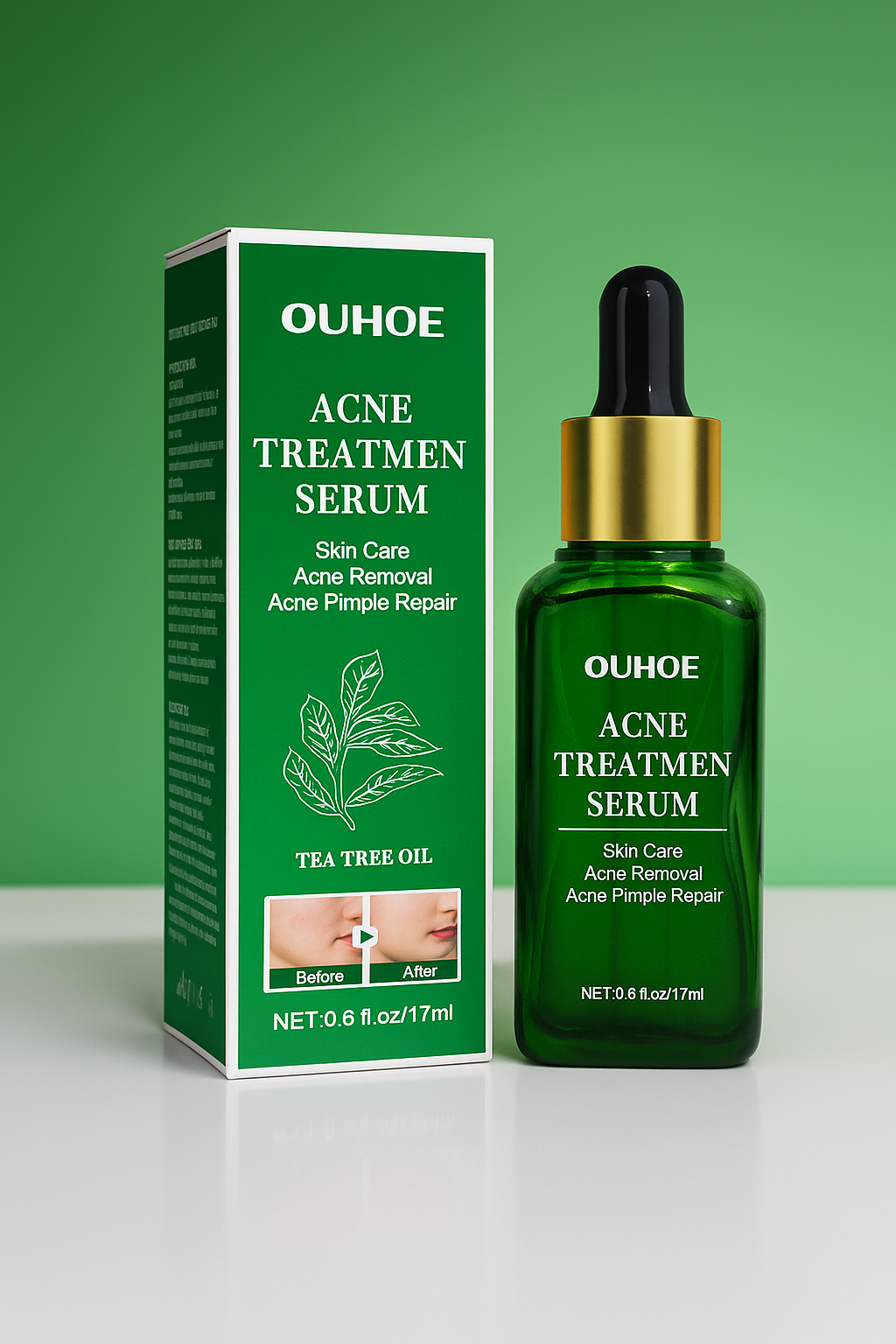 Ouhu and-acne andlitssermi fyrir olíueftirlit og svitahola