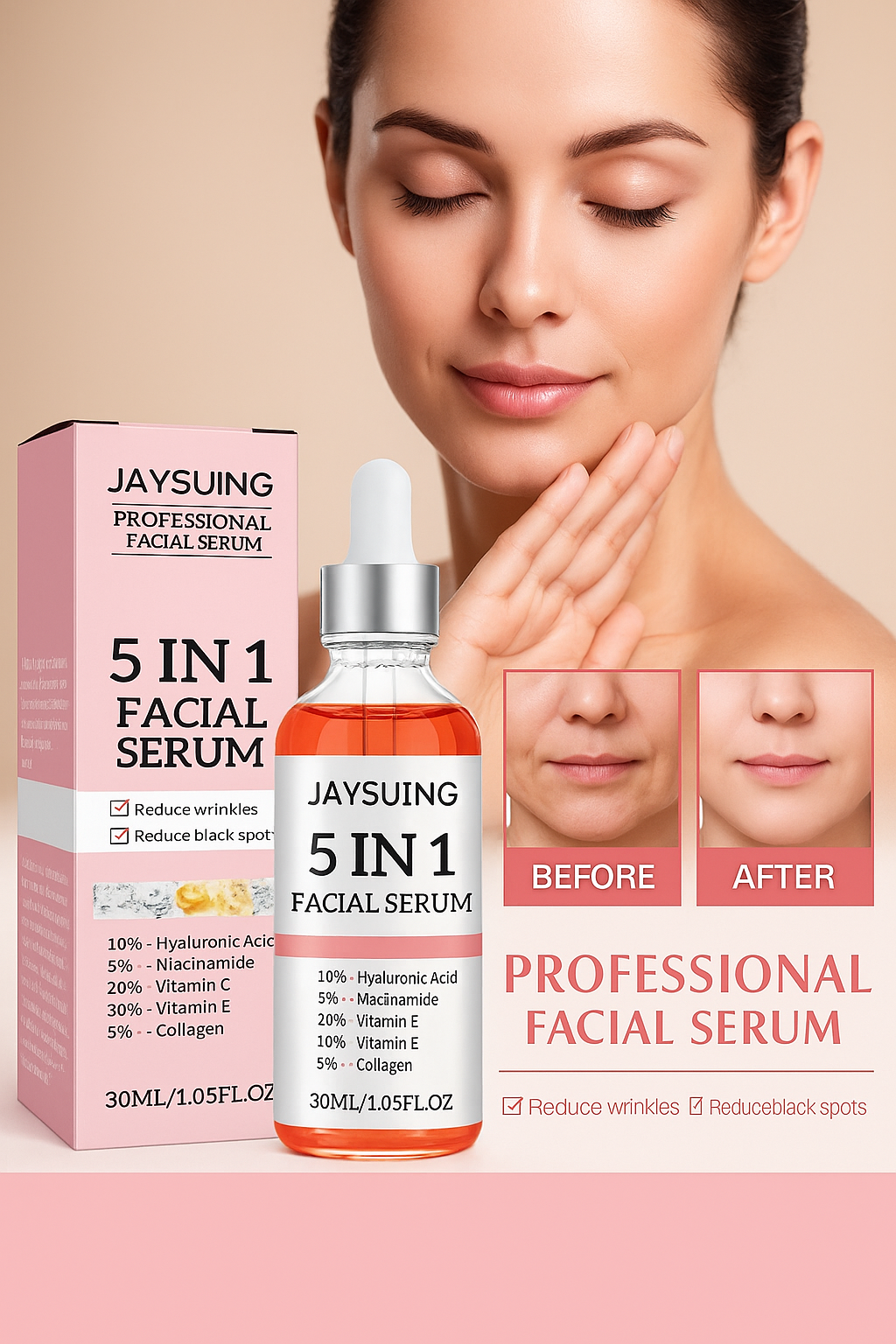 Jaysuing K-Beauty Anti-hrukku andlitssermi