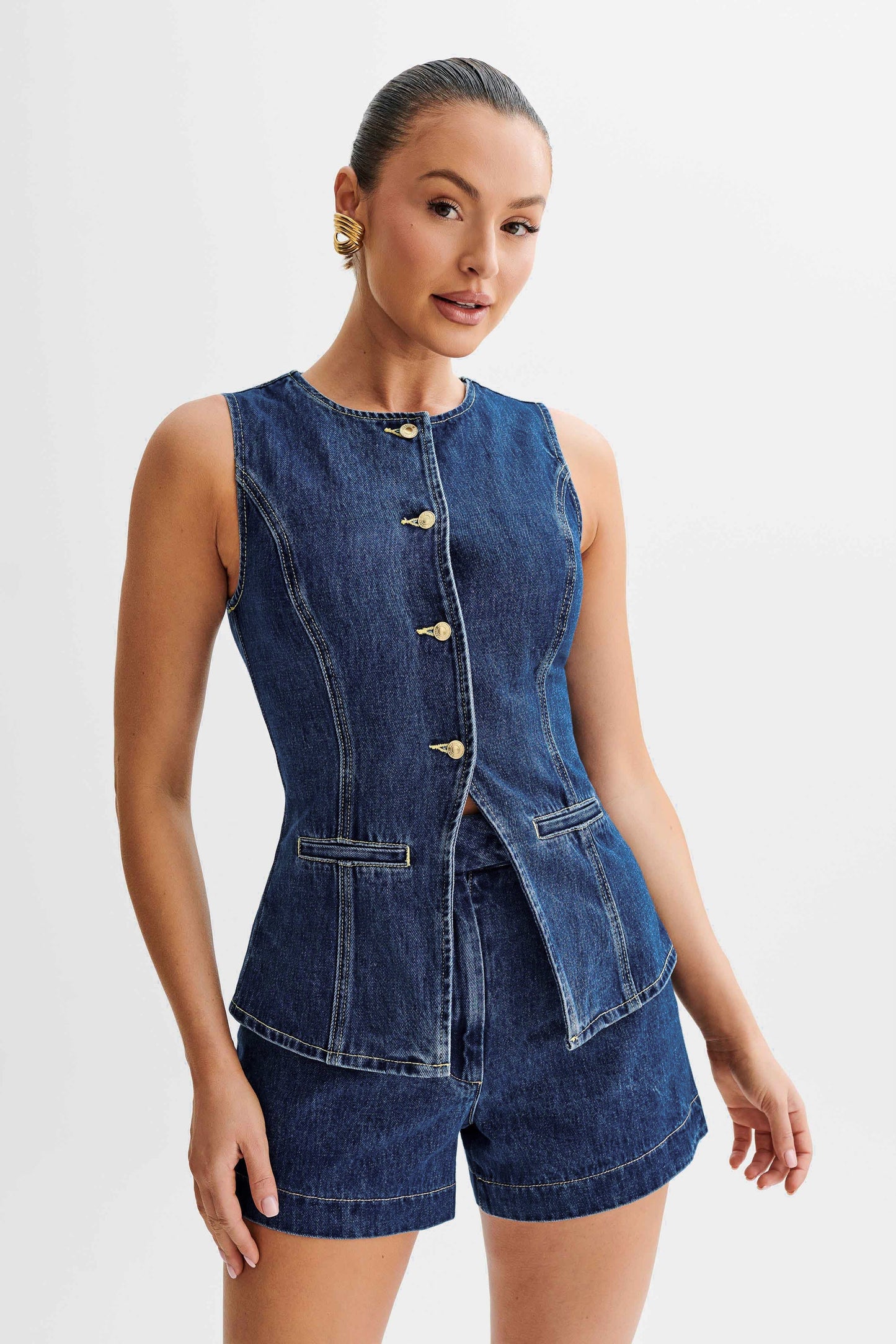 Denim Muse Co-ord™ – Two-Piece Denim Set with Top & Shorts | Becker's Amsterdam