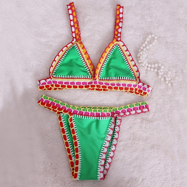 Set di triangoli all'uncinetto Boho - Bikinitop all'uncinetto e slip a bassa vita | Becker Amsterdam