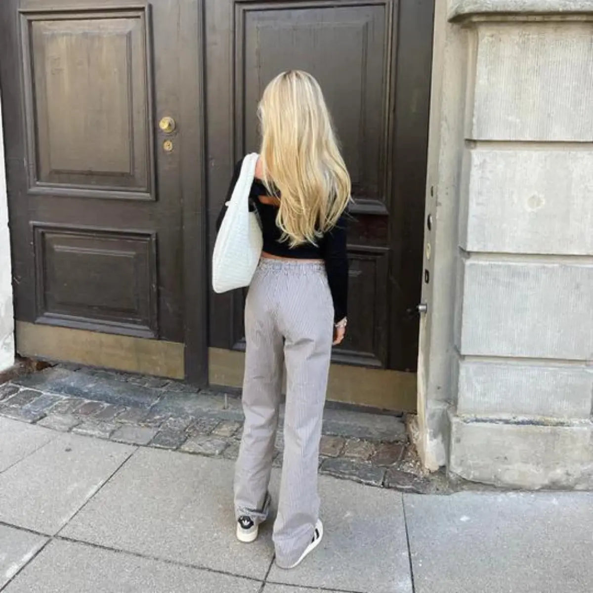 Becker's Amsterdam™ - Kopenhagen Geribbelde Witte Handtas - Ribbad Vit Handväska