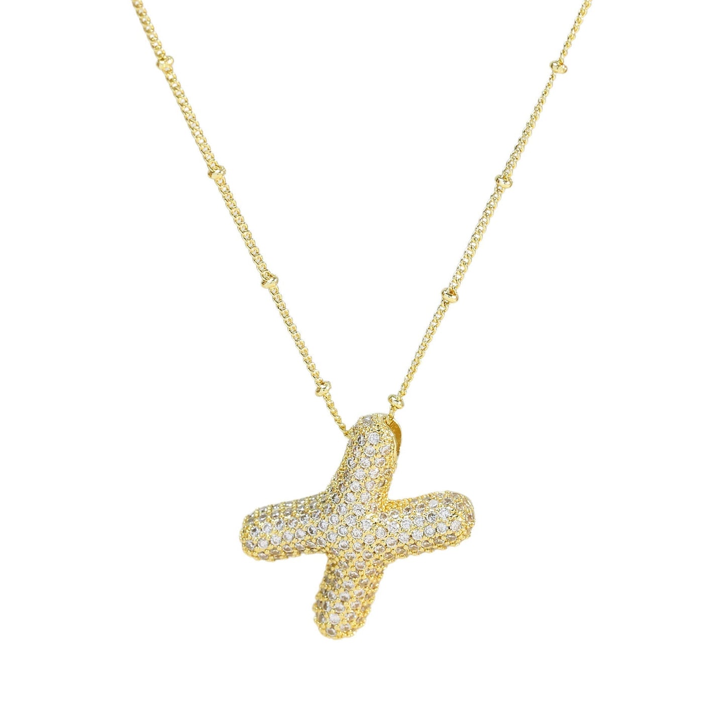 Stella Initial Spark Necklace - Letter hanger with sparkling stones | Becker’s Amsterdam