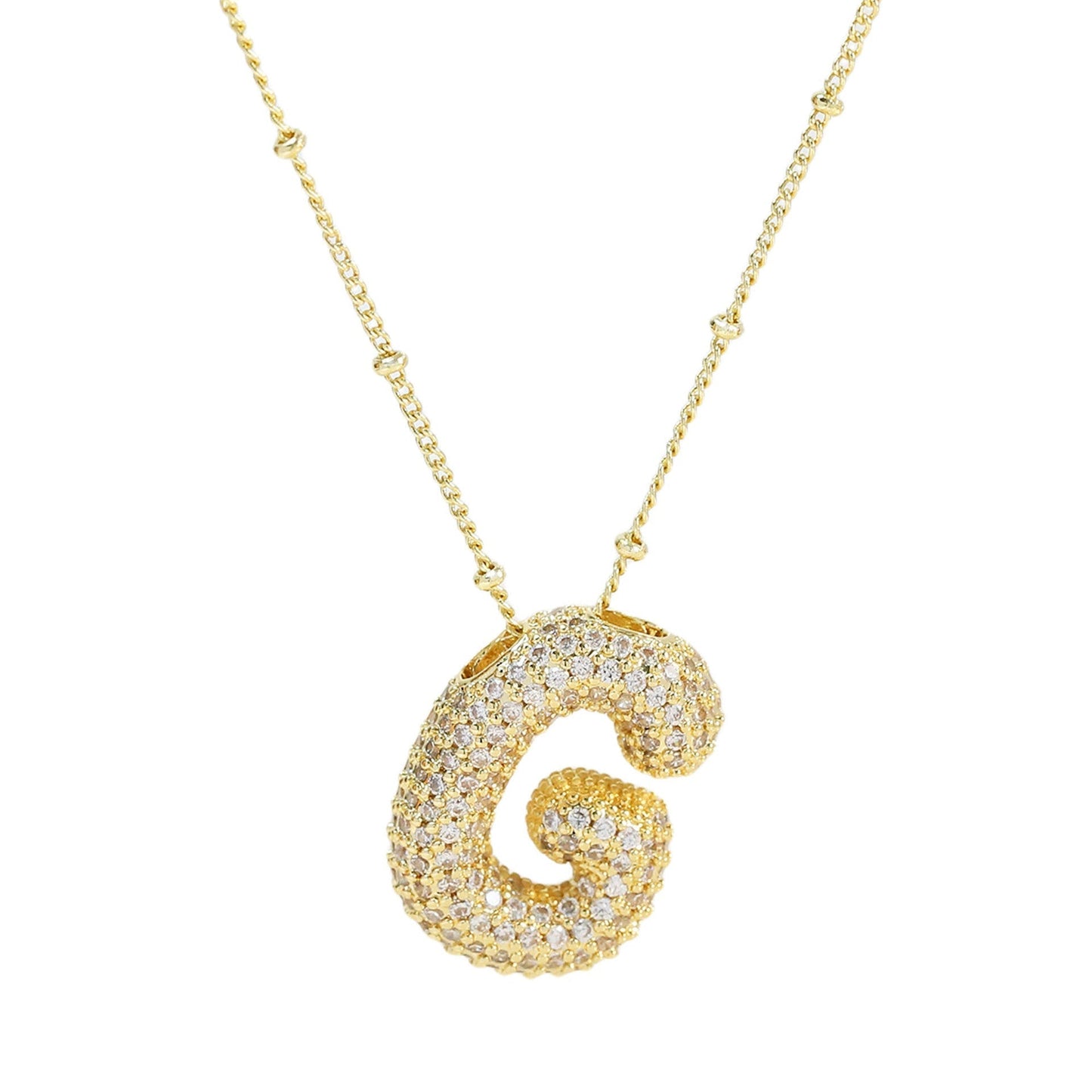 Stella Initial Spark Necklace - Letter hanger with sparkling stones | Becker’s Amsterdam