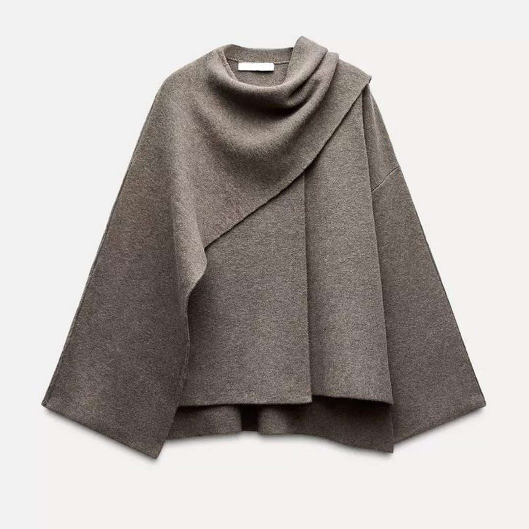 Isadora Structure Cape Coat - Stór Cape Mantel með lúxusbyggingu efni | Amsterdam Becker
