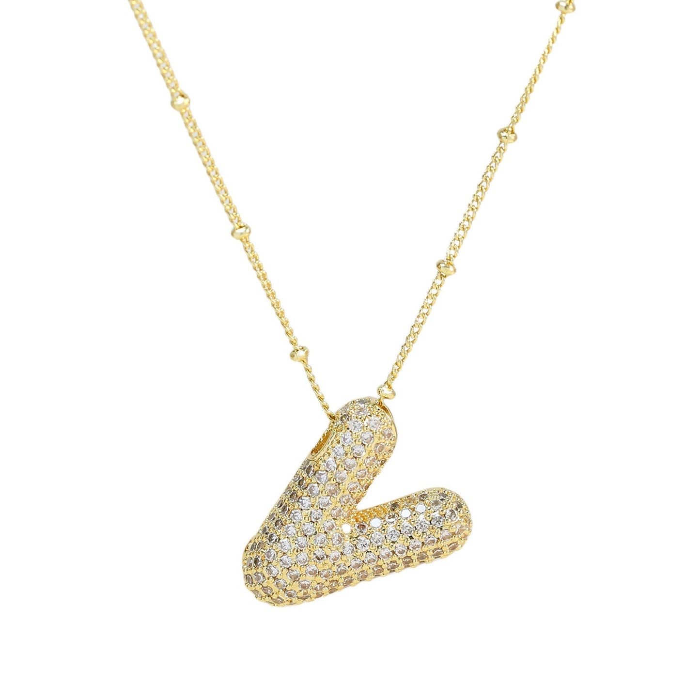 Stella Initial Spark Necklace - Letter hanger with sparkling stones | Becker’s Amsterdam