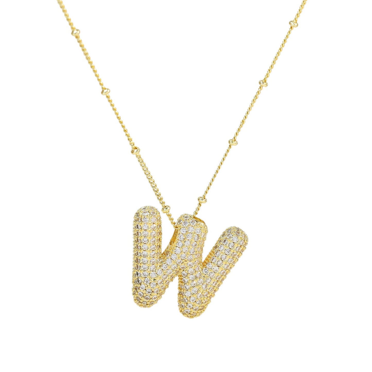 Stella Initial Spark Necklace - Letter hanger with sparkling stones | Becker’s Amsterdam