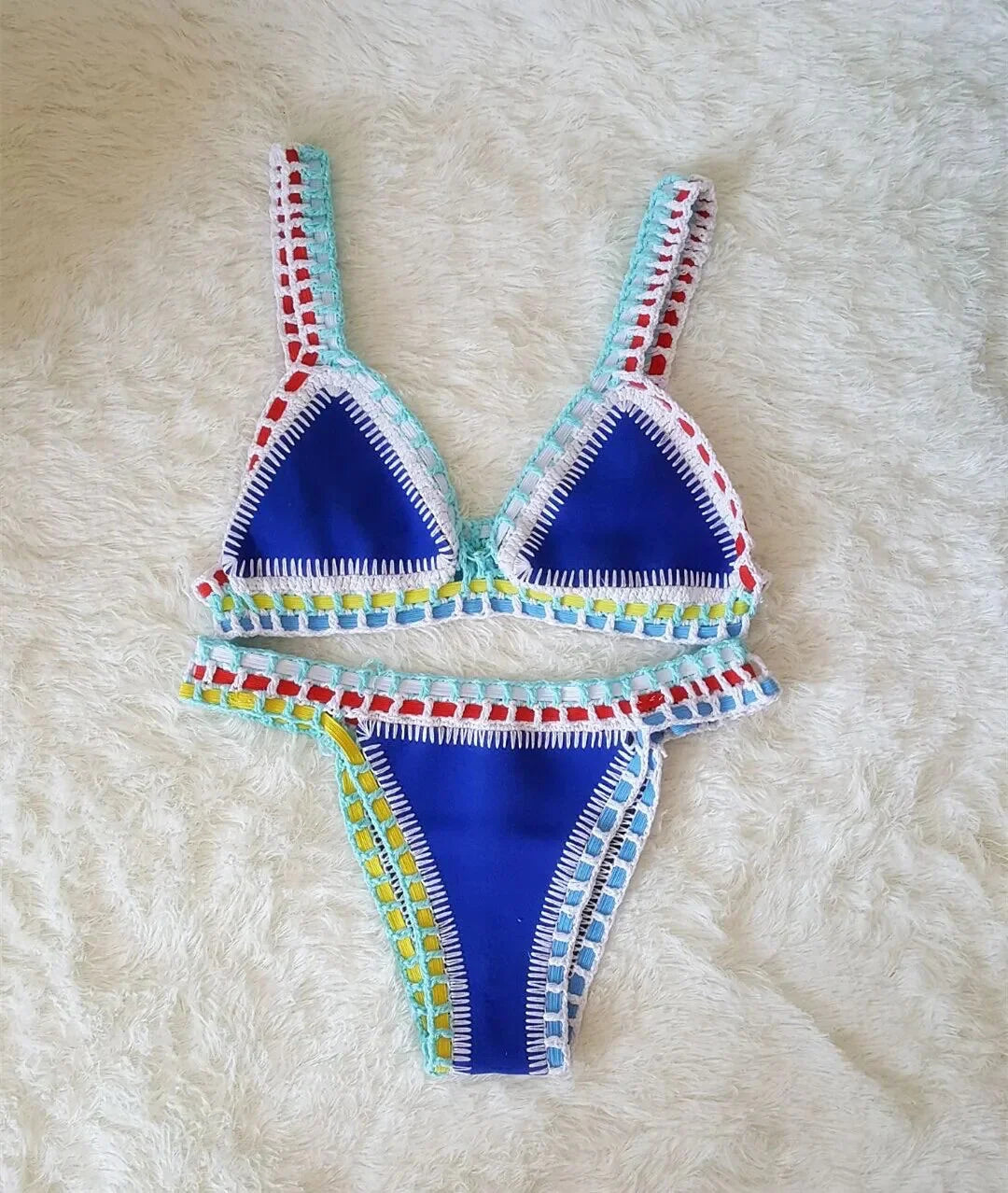 Set di triangoli all'uncinetto Boho - Bikinitop all'uncinetto e slip a bassa vita | Becker Amsterdam