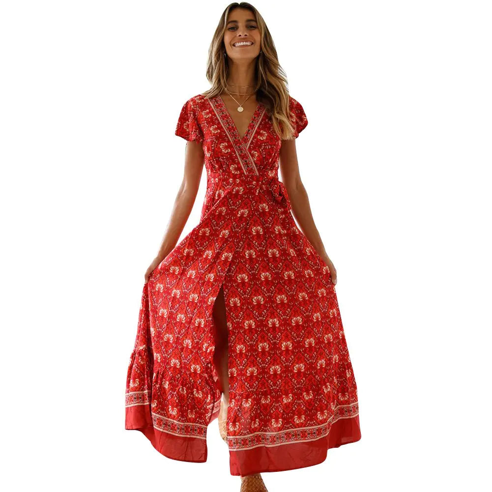 Becker's Amsterdam™ - Ibiza Zomerse Lange Bloemen Motief Jurk