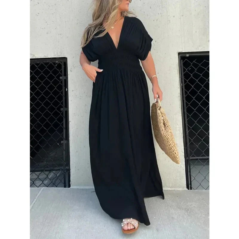 Luna Slit Maxi™ – V-Neck Maxi Dress with Side Slit | Becker's Amsterdam