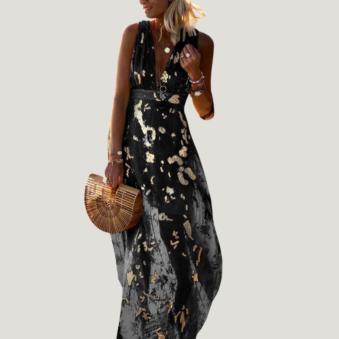 Stella Paillet dress - Flexible V -neck Mini with glitter decoration | Becker’s Amsterdam