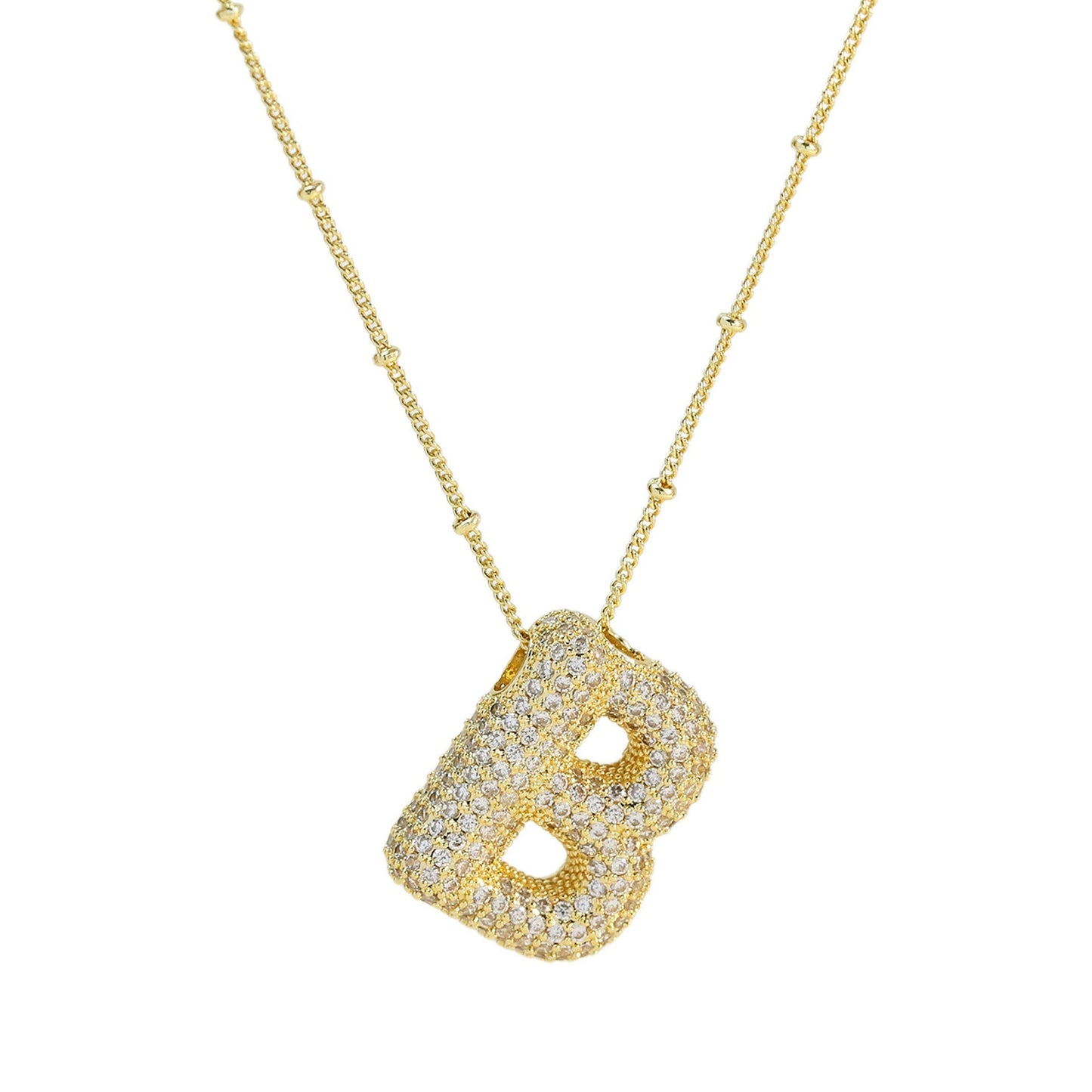 Stella Initial Spark Necklace - Letter hanger with sparkling stones | Becker’s Amsterdam