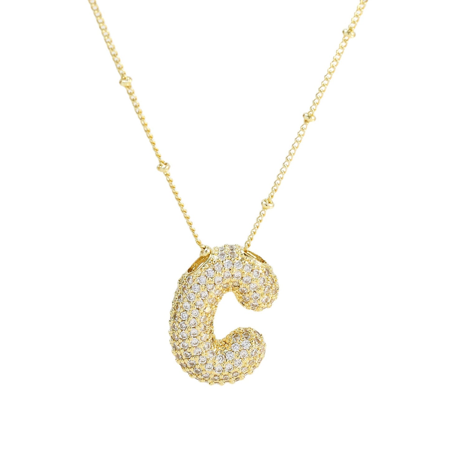 Stella Initial Spark Necklace - Letter hanger with sparkling stones | Becker’s Amsterdam