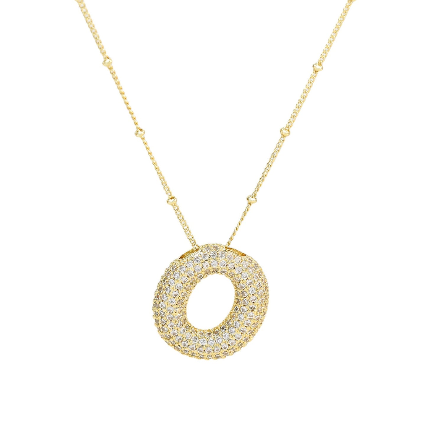 Stella Initial Spark Necklace - Letter hanger with sparkling stones | Becker’s Amsterdam