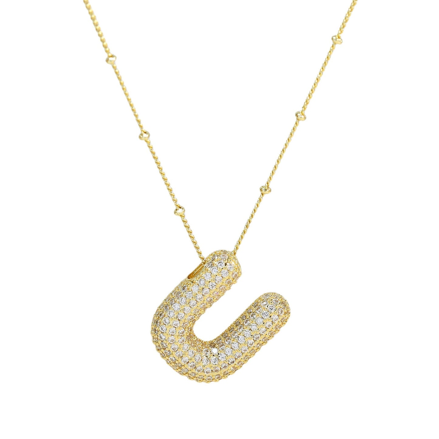 Stella Initial Spark Necklace - Letter hanger with sparkling stones | Becker’s Amsterdam