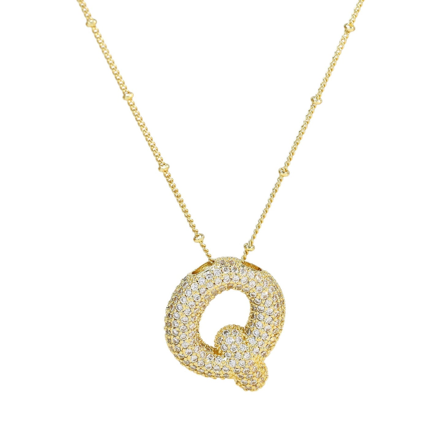 Stella Initial Spark Necklace - Letter hanger with sparkling stones | Becker’s Amsterdam