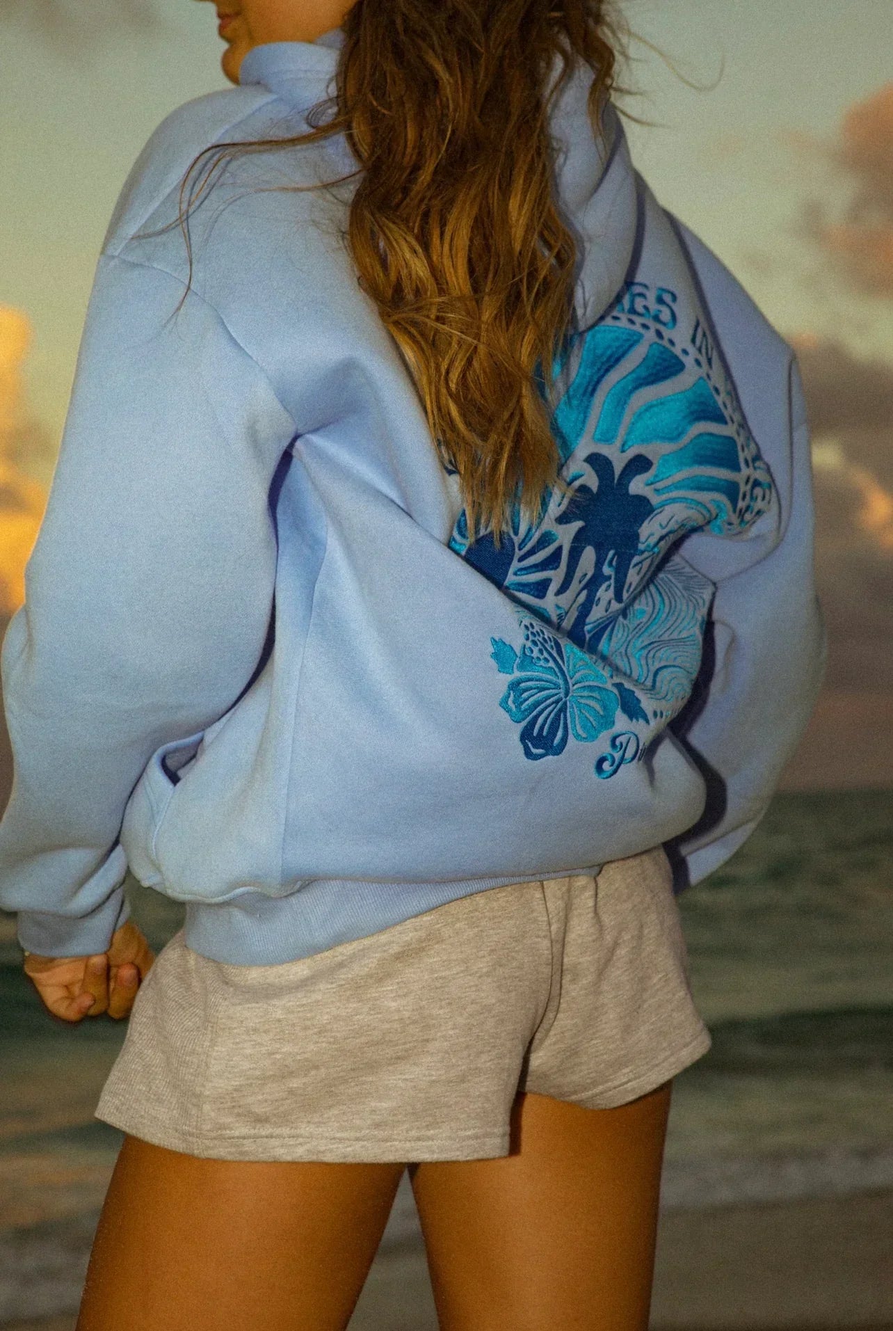 Tropical Dream Hoodie - Oversized Cotton Mix Hoodie With Tropical Back Print | Becker’s Amsterdam