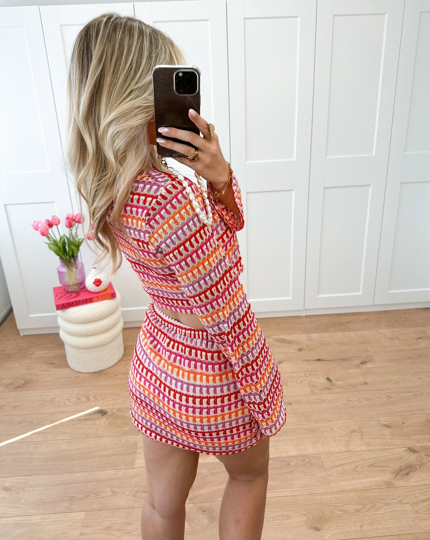 Conjunto de co -ord texturizado de Nora -Top de cultivo y mini Rok de High -Waist en tela estructural | Amsterdam de Becker