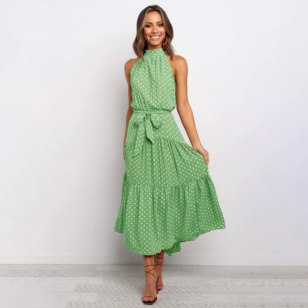Bella Long Ladies Dress con punti per un look femminile e raffinato