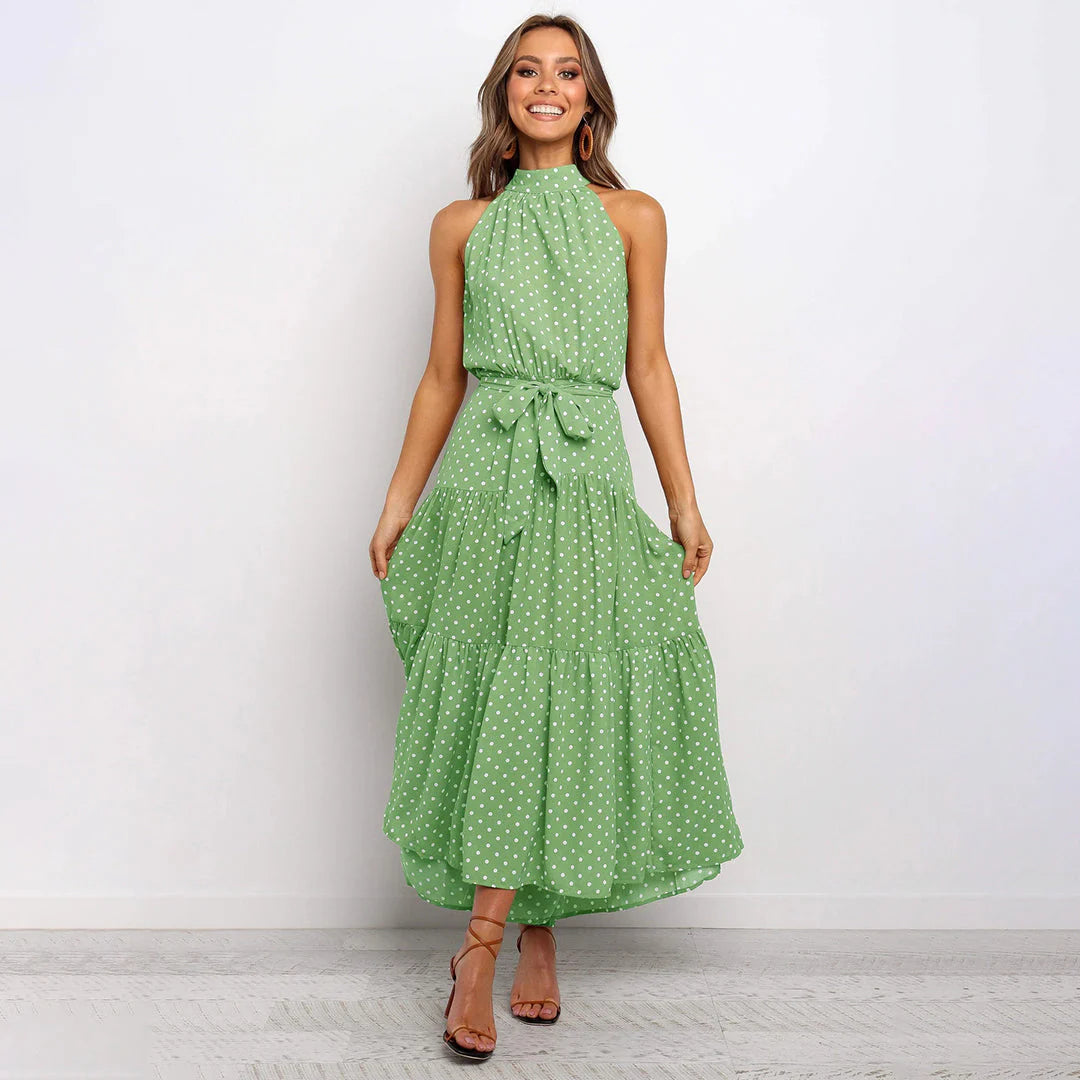 Bella Long Ladies Dress con punti per un look femminile e raffinato