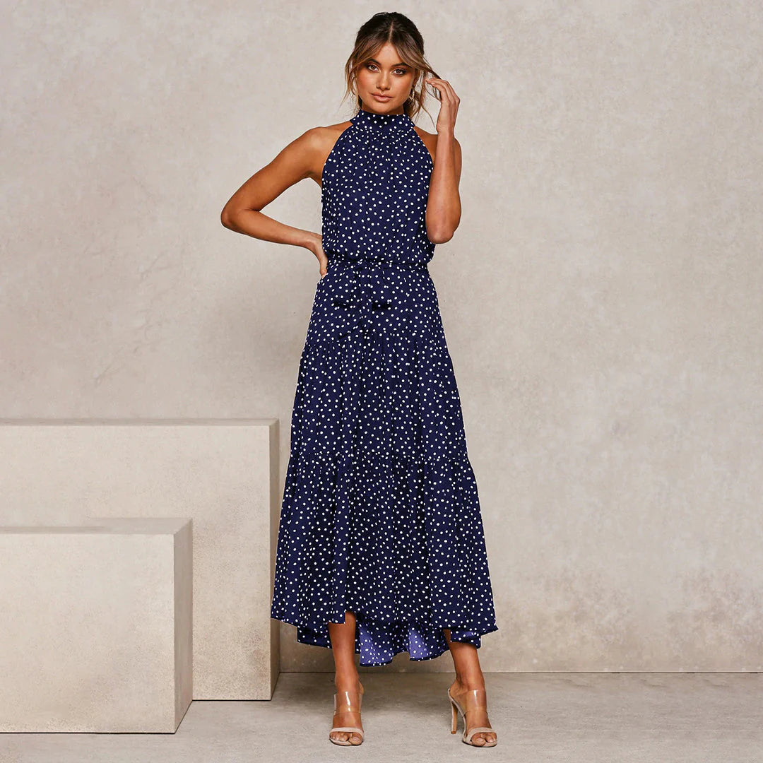 Bella Long Ladies Dress con punti per un look femminile e raffinato
