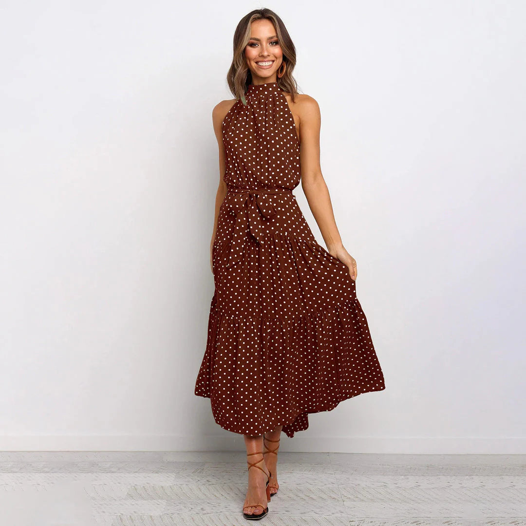 Bella Long Ladies Dress con punti per un look femminile e raffinato