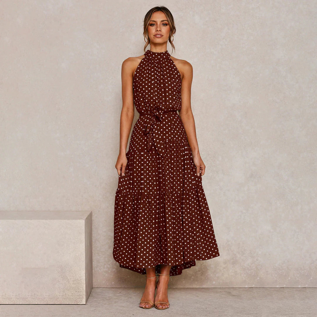 Bella Long Ladies Dress con punti per un look femminile e raffinato