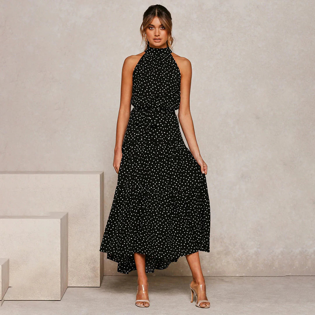 Bella Long Ladies Dress con punti per un look femminile e raffinato