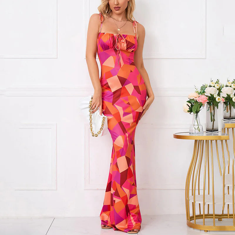 Abito elegante Puglia - Chiffon Midi con stampa floreale | Becker Amsterdam