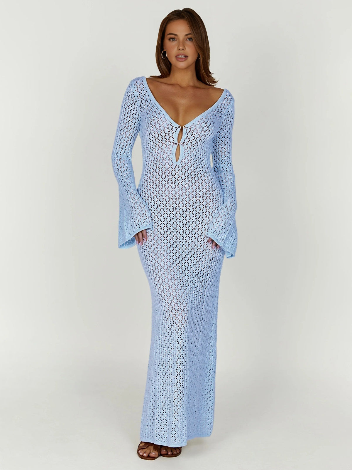 Cassia Crochet cravatta Maxi - Maxi abito all'uncinetto con v -Ceck & Strikdetail | Becker Amsterdam