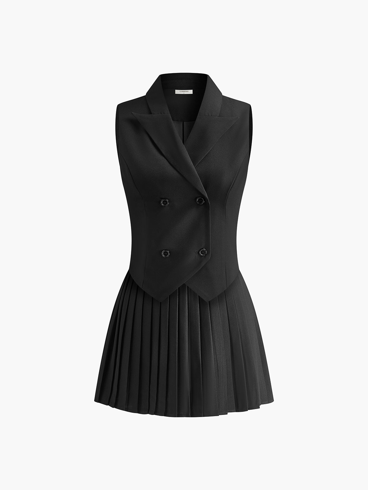 Romina Tailored Mini Set – Waistcoat & Geplooide Minirok | Becker’s Amsterdam