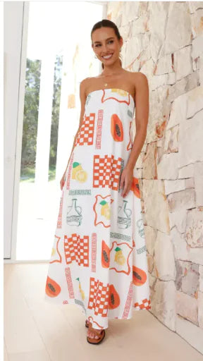 Becker's Amsterdam™ - Dubrovnik Fruit Motif Summer Dress
