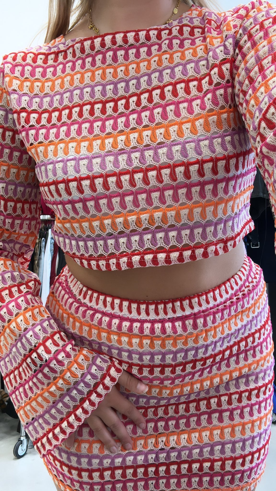 Conjunto de co -ord texturizado de Nora -Top de cultivo y mini Rok de High -Waist en tela estructural | Amsterdam de Becker