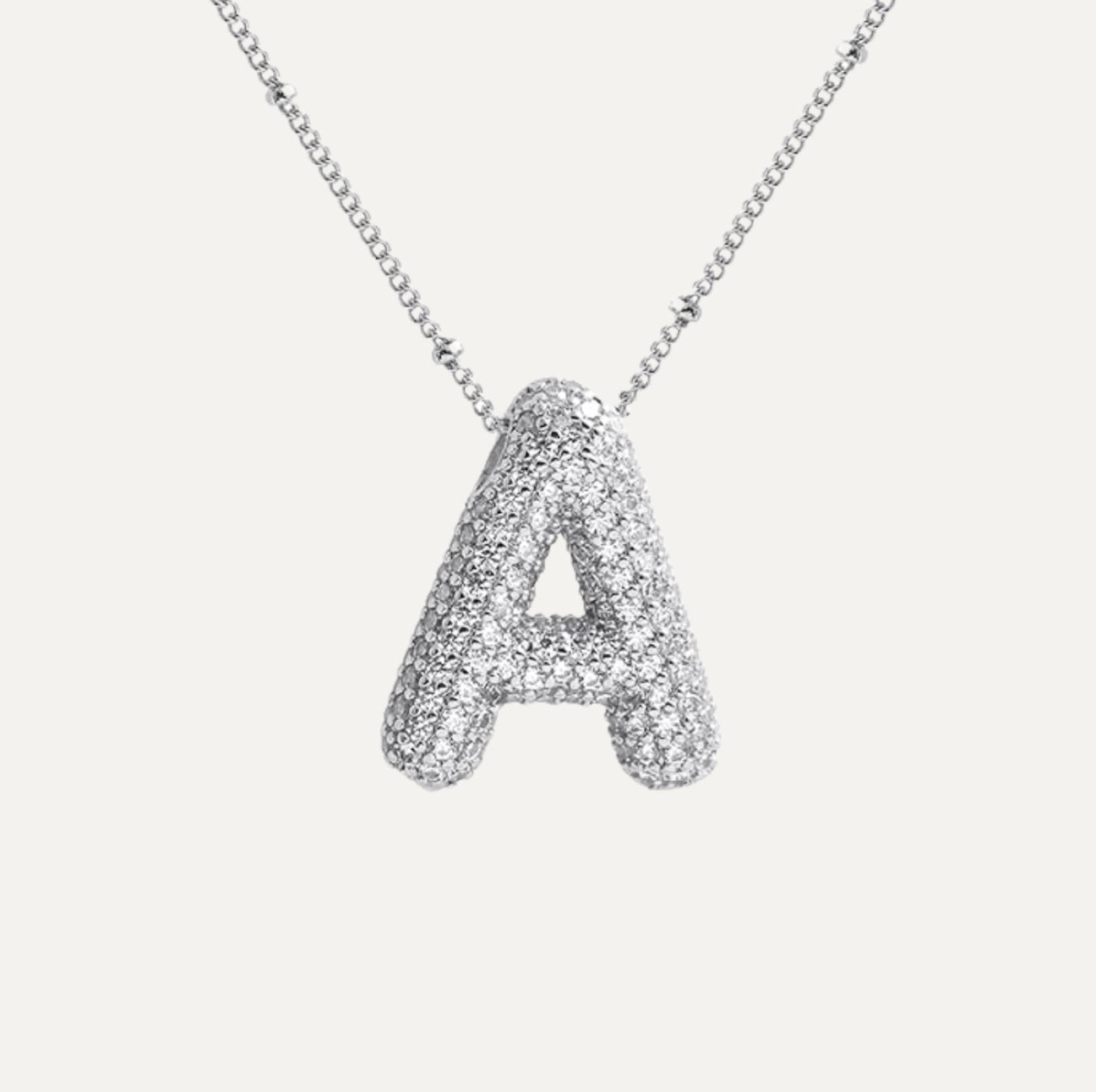 Stella Initial Spark Necklace - Letter hanger with sparkling stones | Becker’s Amsterdam