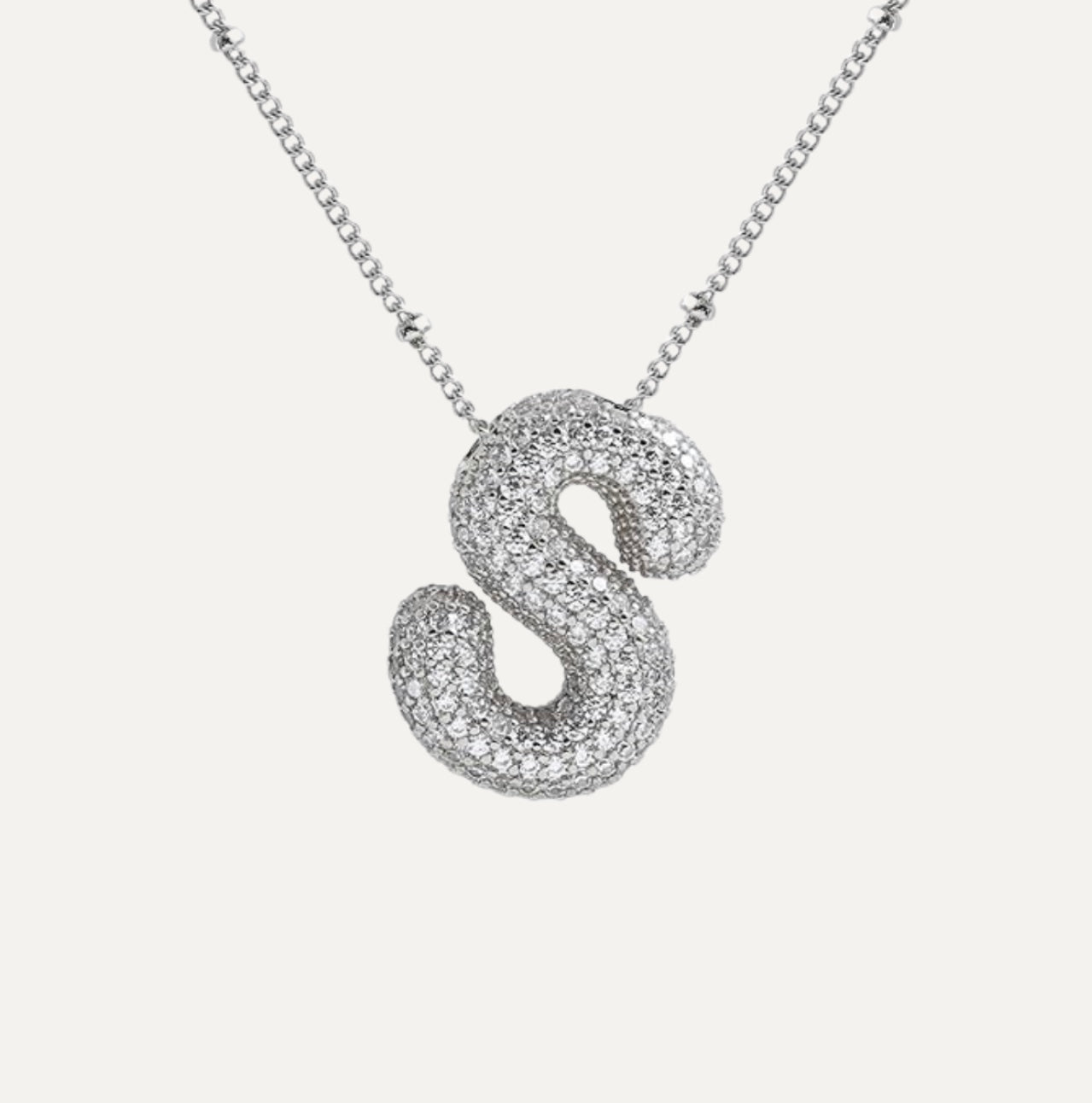 Stella Initial Spark Necklace - Letter hanger with sparkling stones | Becker’s Amsterdam