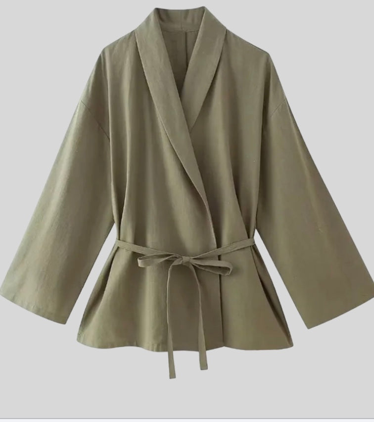 SOLEA stylish two -part linen set - airy Kimono & Broek | Becker’s Amsterdam