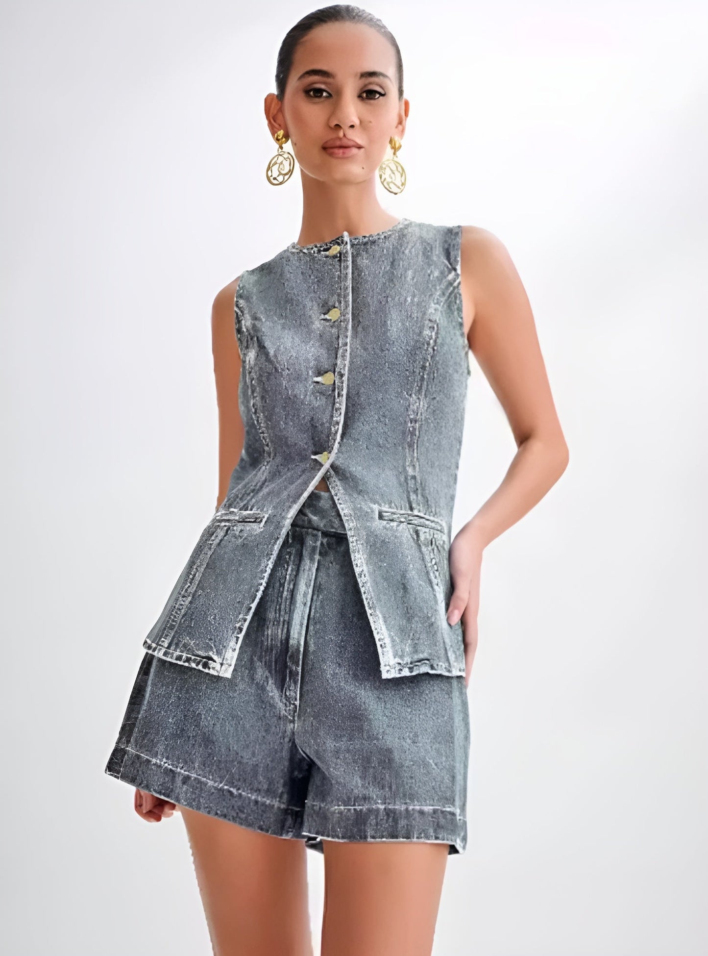 Denim Muse Co-ord™ – Two-Piece Denim Set with Top & Shorts | Becker's Amsterdam