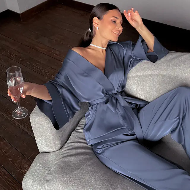 Becker's Amsterdam™ - Leusden Chique Satin Pyjamaset Med Band