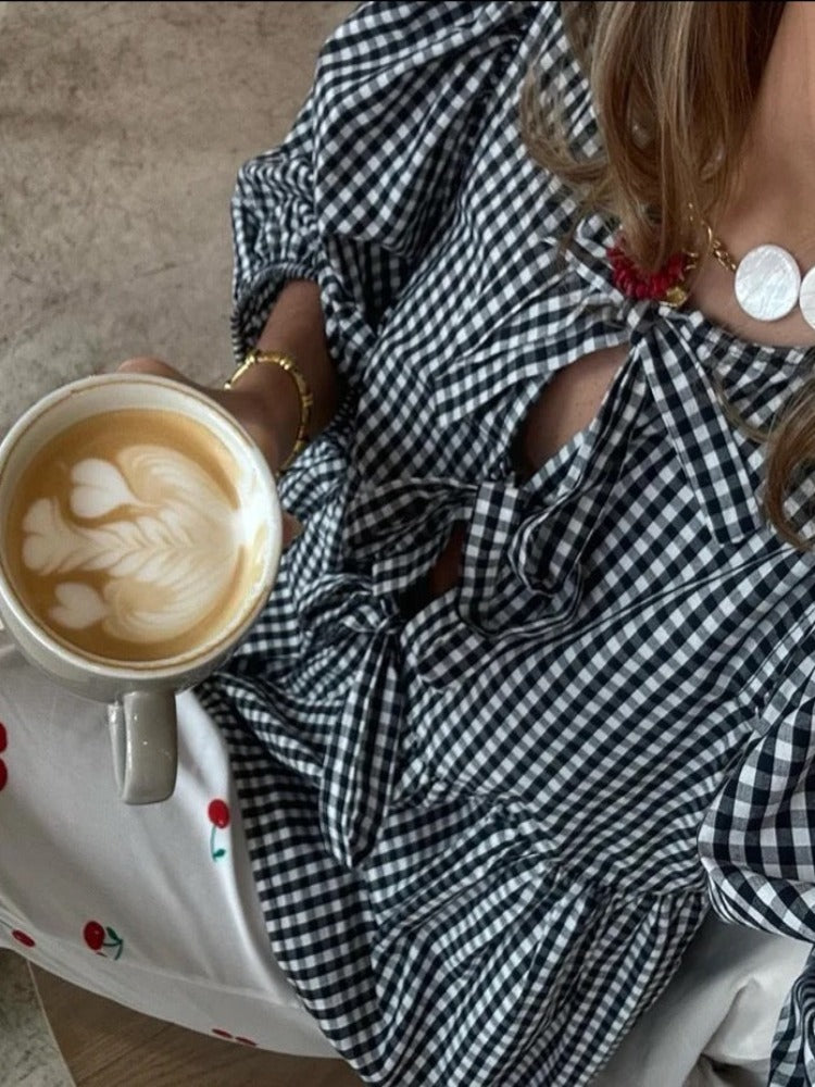 Marisol Stripe Puff Blouse - striped blouse with puffed sleeves & loose fit | Becker’s Amsterdam
