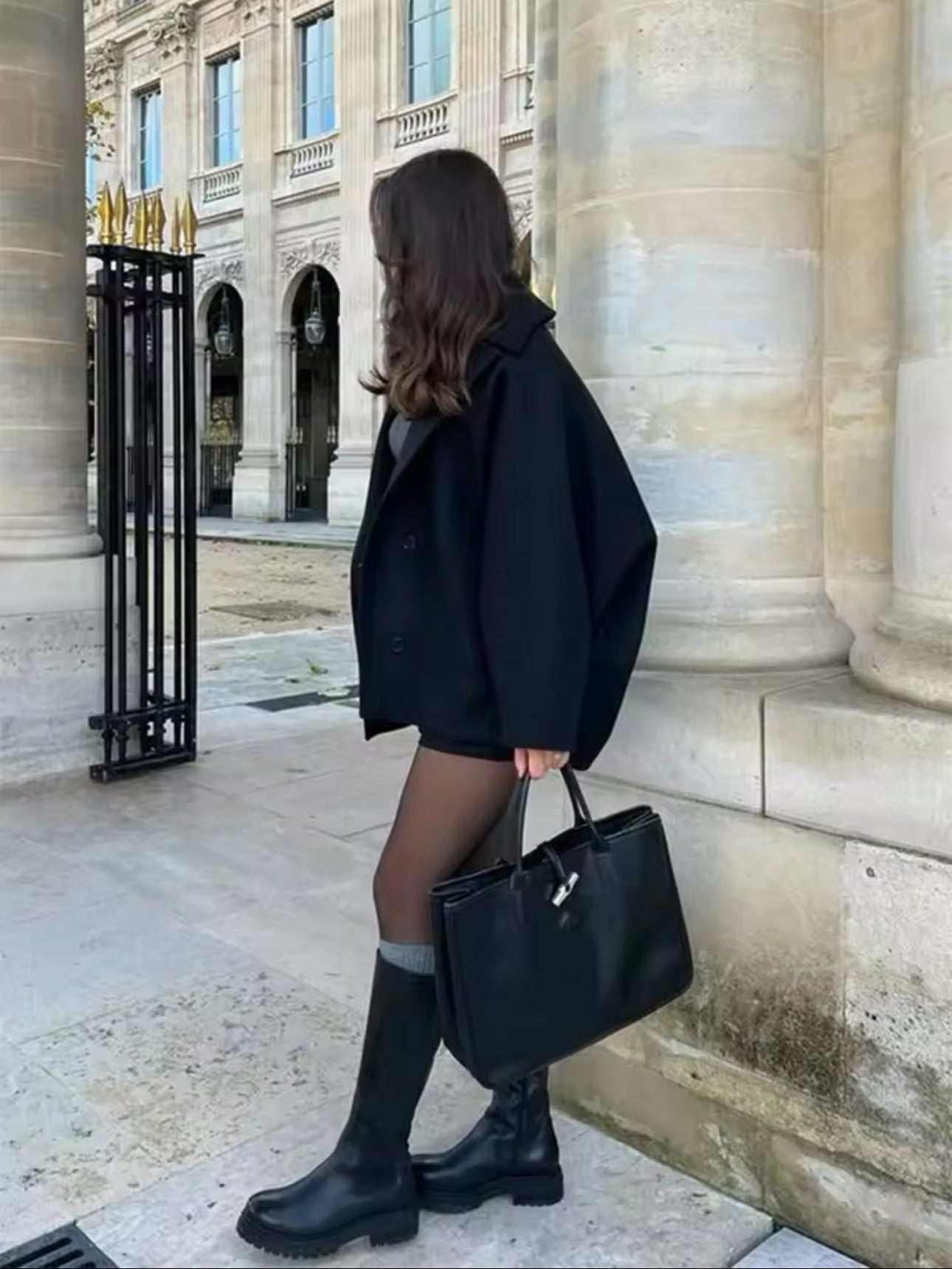 Dames Oversized Jas – Wolmix – Dubbelrijig – Boxy Fit – Klassieke Reverskraag