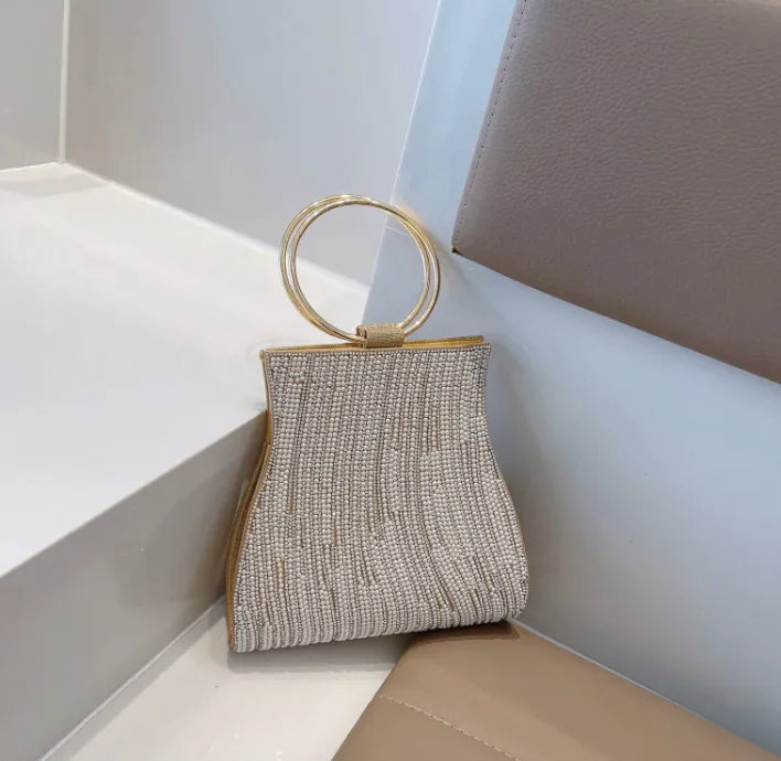 Handtas Kristalkleurig Goudkleurige Ring