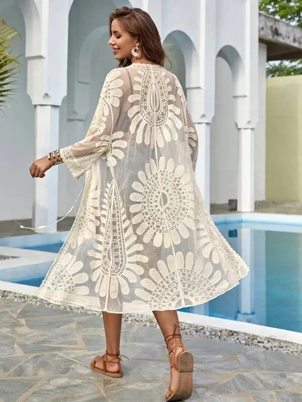 Becker's Amsterdam™ - Zadar Solsikkeblonder Brodert Bikini Wrap Cardigan