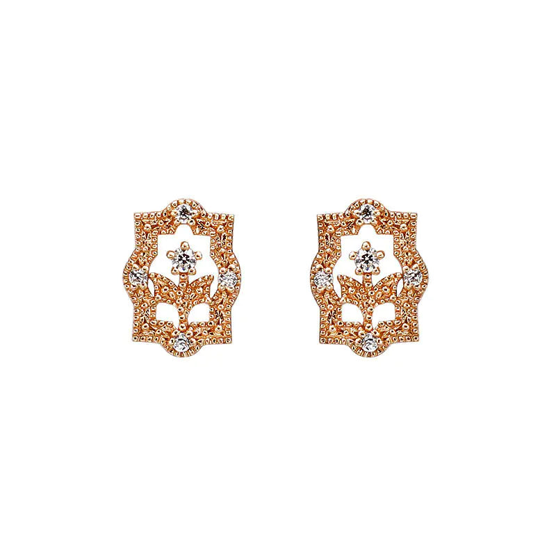 Orecchini di zirconia RETRO ROZEGOUDEN - ELEGANTE E GLORUSOSO | Becker's Amsterdam