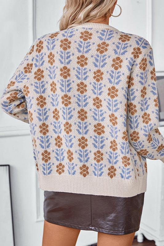 Noctura Jacquard Cardigan – Moderna pletena jopica | Beckerjev Amsterdam