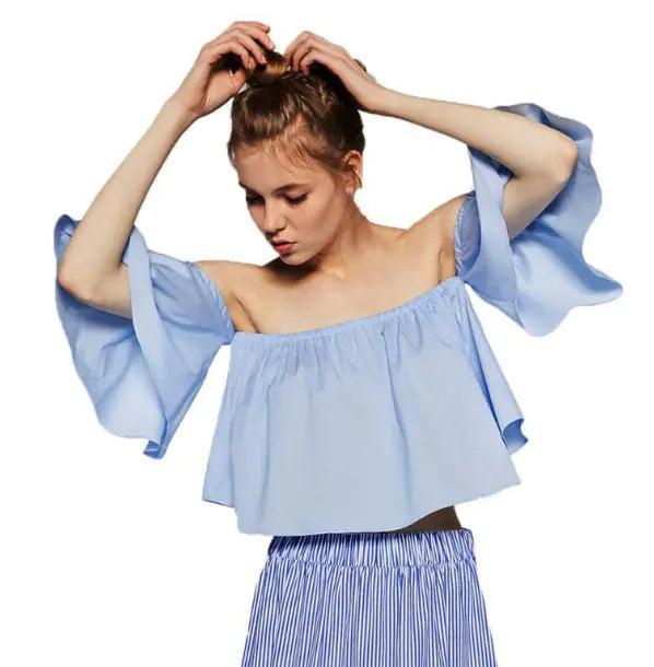 Becker's Amsterdam™ - Londen Off-Shoulder Gekreukelde Shirt Topje